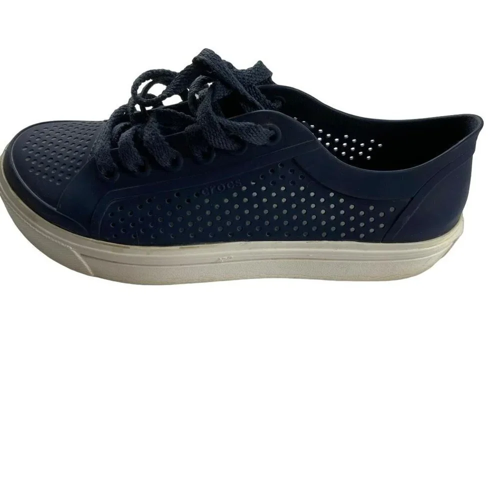 CROCS Citilane Roka Blue & White Sneakers Women's Size‎ W6 Shoes Lace-Up